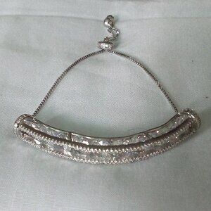 Sterling Silver CZ Adjustable Bracelet